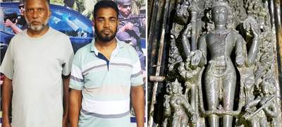বগুড়ার শেরপুরে ১৯০ কেজির কষ্টি পাথরের মূর্তিসহ দুই পাচারকারী গ্রেফতার