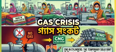 গ্যাস সংকটের মধ্যে উৎপাদন সচল রাখতে সিলিন্ডারে সিএনজি চায় পোশাক খাত