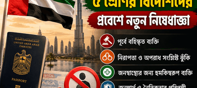 সংযুক্ত আরব আমিরাতে কিছু বিদেশির প্রবেশে কড়াকড়ি, পাঁচ শ্রেণির ব্যক্তিকে কালো তালিকাভুক্ত করার বিধান
