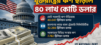 প্রথমবারের মতো যুক্তরাষ্ট্রের সরকারি ঋণ ৪০ ট্রিলিয়ন ডলার ছাড়াল, বাড়ছে অর্থনৈতিক সংকটের আশঙ্কা