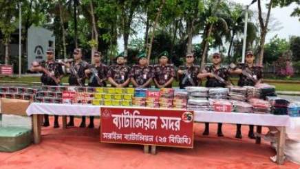 ব্রাহ্মণবাড়িয়ার বিজয়নগরে ৯ কোটি টাকার ভারতীয় অবৈধ মালামাল জব্দ